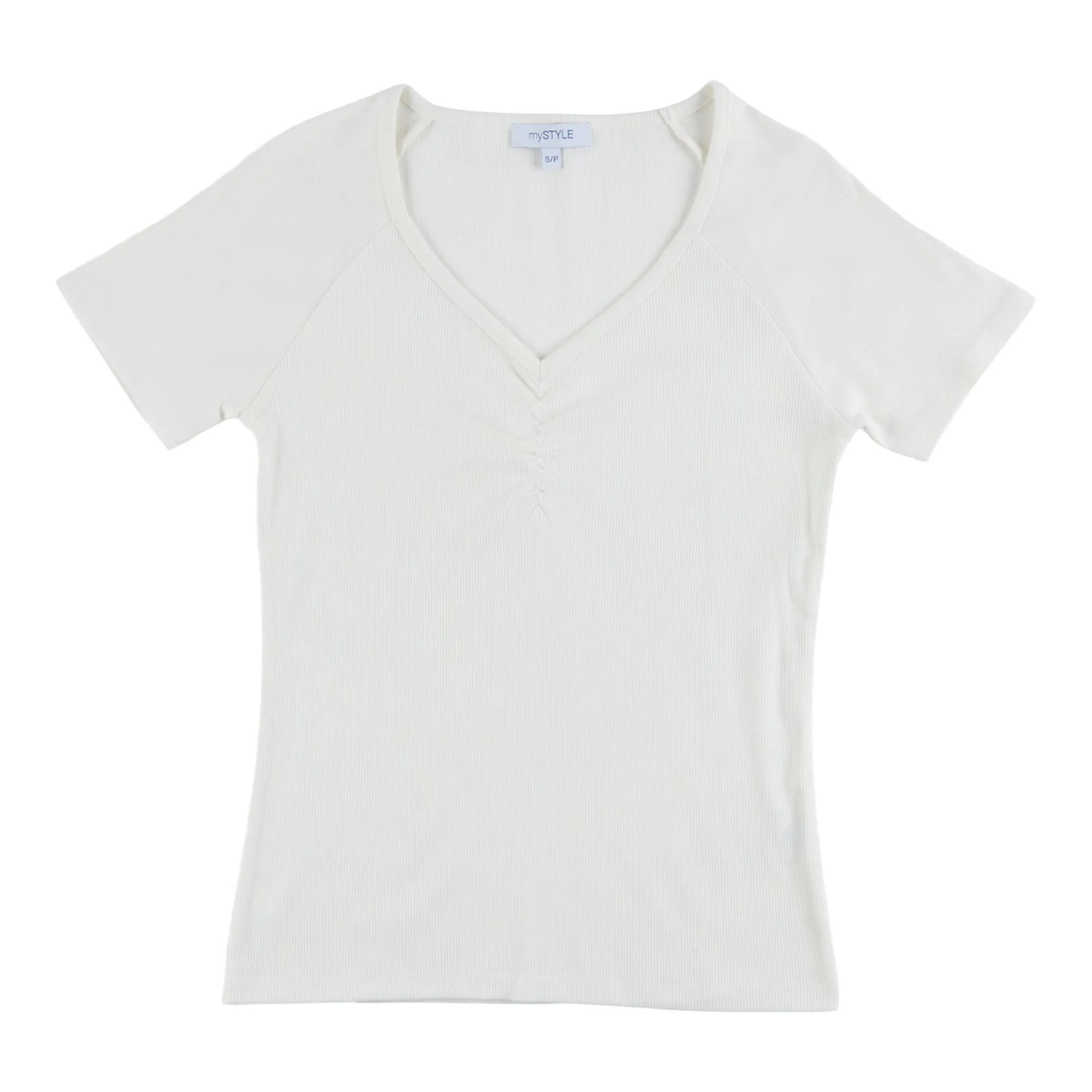 mySTYLE Women's Festival Solid Front Ruched T-Shirt sold by Giant Tiger product image thumbnail 3