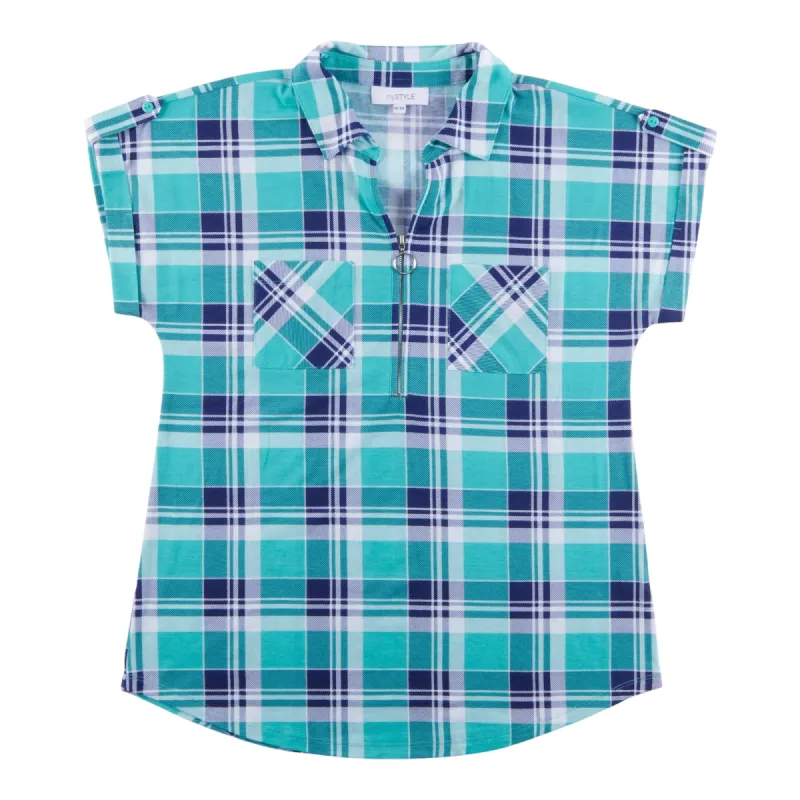 mySTYLE Women's Summer Sizzle Sleeveless Printed Plaid Top sold by Giant Tiger