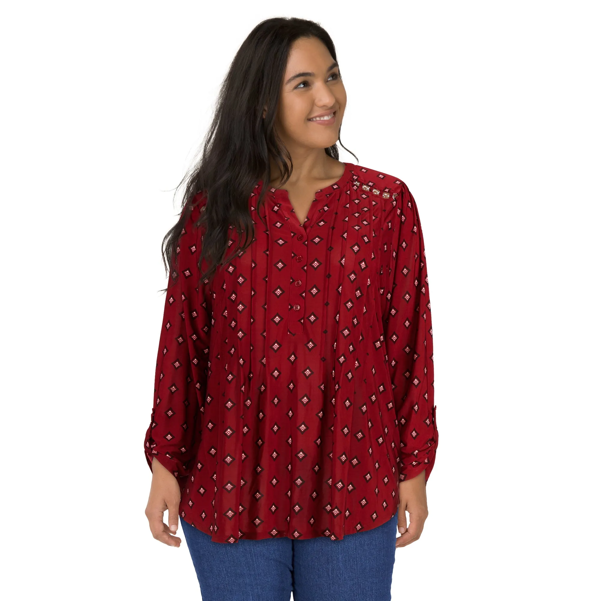 lily morgan Women's Plus Shoulder Silver Chain Top sold by Giant Tiger product image thumbnail 3