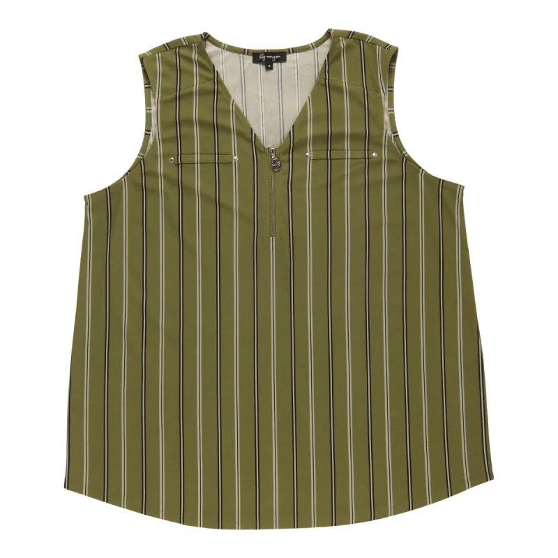 lily morgan Women's Plus Zip Tank Top Blouse sold by Giant Tiger