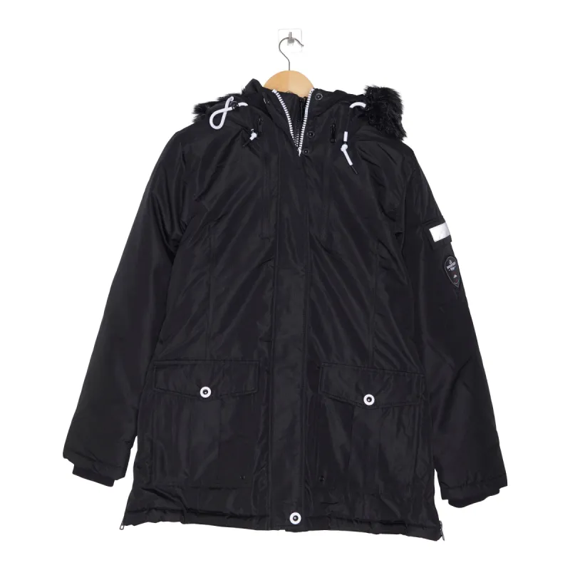 Mountain Ridge Women's Faux Fur Parka, Black sold by Giant Tiger