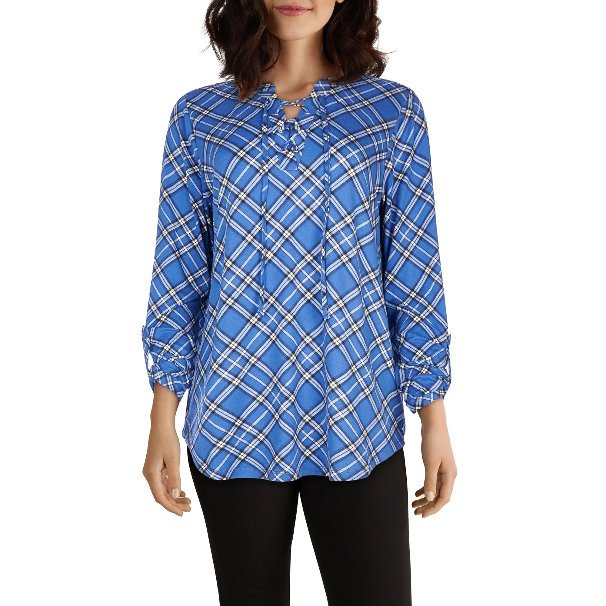 mySTYLE Women's V-Neck Lace-Up Blouse sold by Giant Tiger product image thumbnail 3