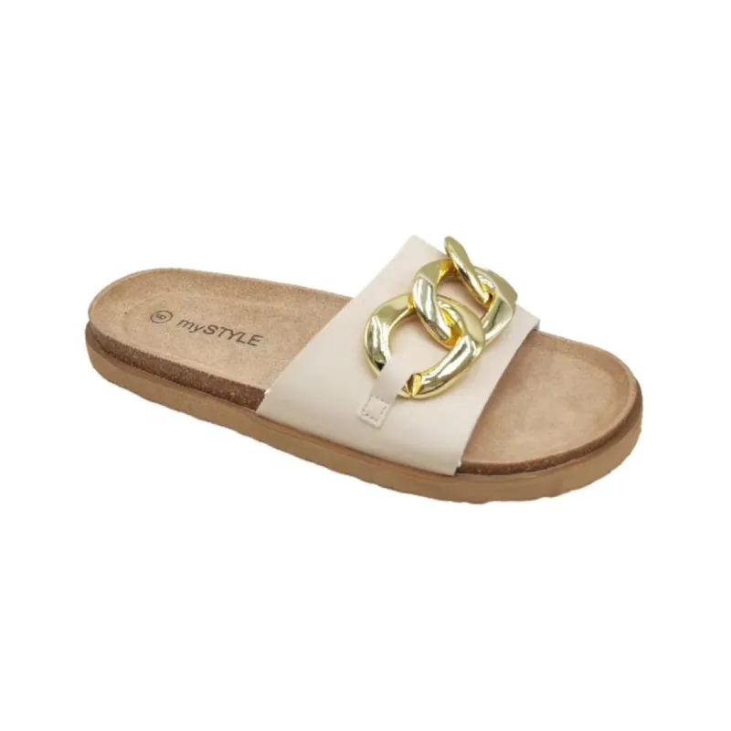 mySTYLE Women's Novelty Foot Bed Sandals with Buckle Detailing sold by Giant Tiger