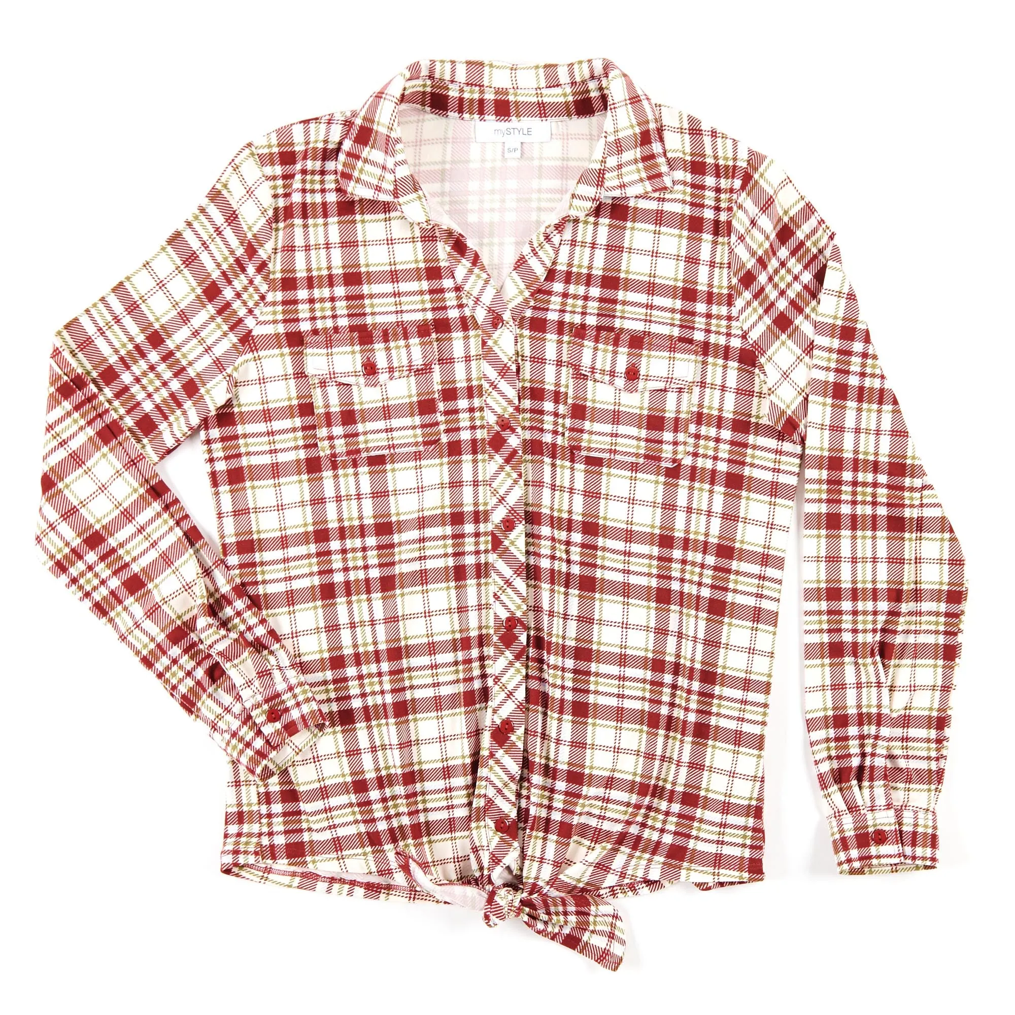 mySTYLE Women's Front Tie Plaid Shirt sold by Giant Tiger product image thumbnail 2