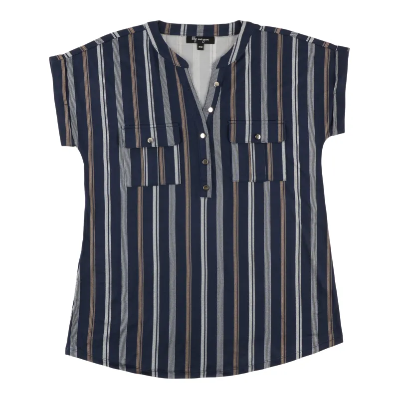 lily morgan Women's Printed Short Sleeve Front Pocket Blouse sold by Giant Tiger
