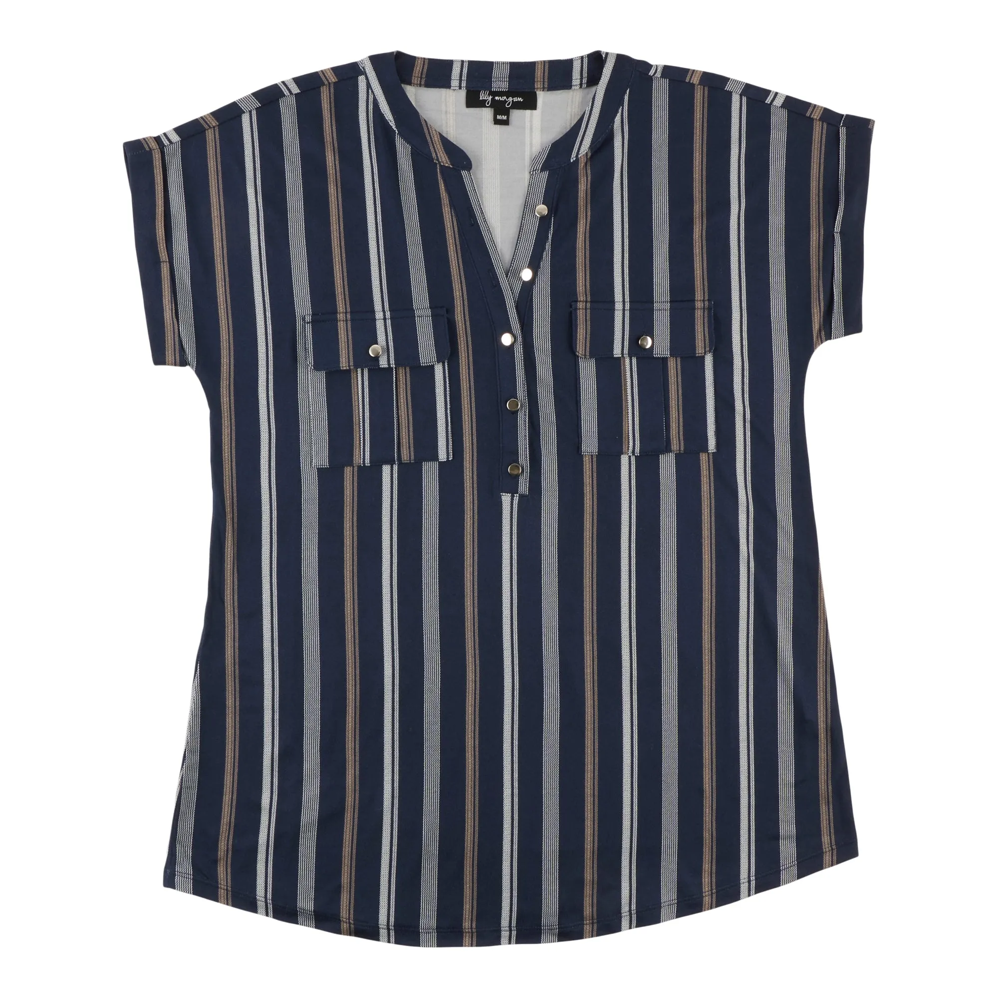 lily morgan Women's Printed Short Sleeve Front Pocket Blouse sold by Giant Tiger