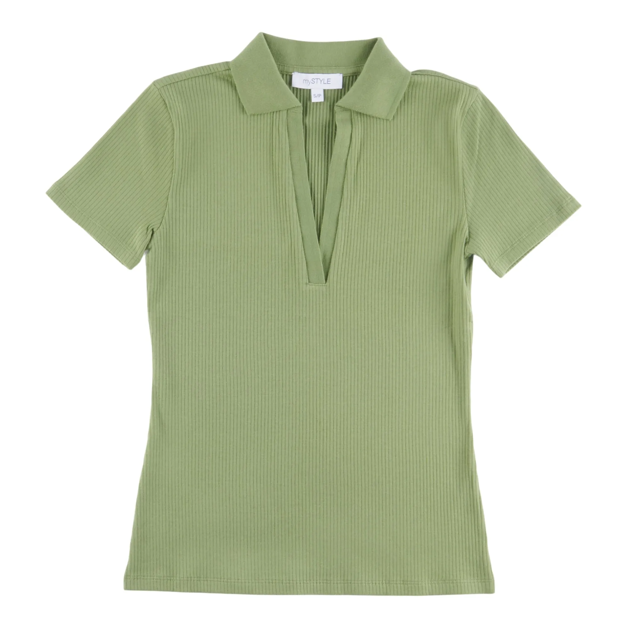 mySTYLE Women's Quest Rib Johnny Collar Tee sold by Giant Tiger product image thumbnail 2