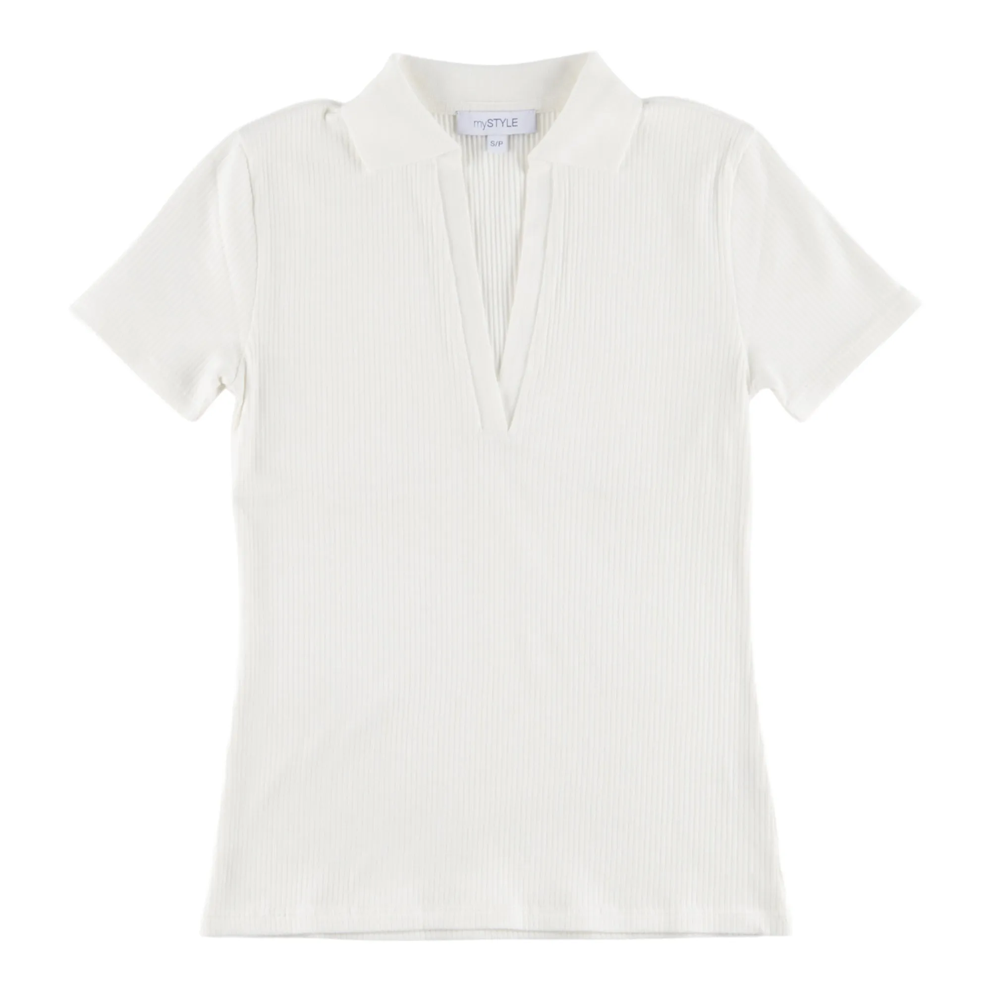 mySTYLE Women's Quest Rib Johnny Collar Tee sold by Giant Tiger