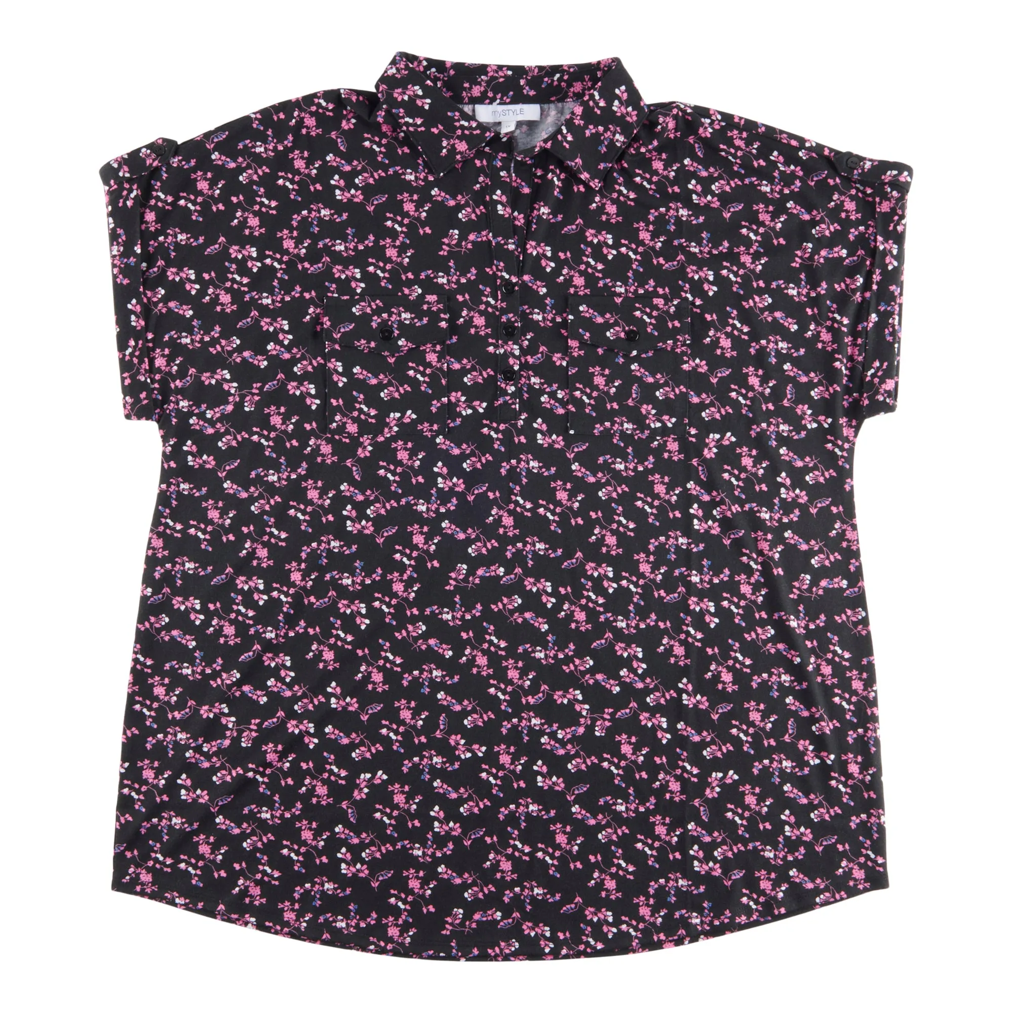 mySTYLE Women's Plus Street Smart Front Button Printed Top sold by Giant Tiger product image thumbnail 3