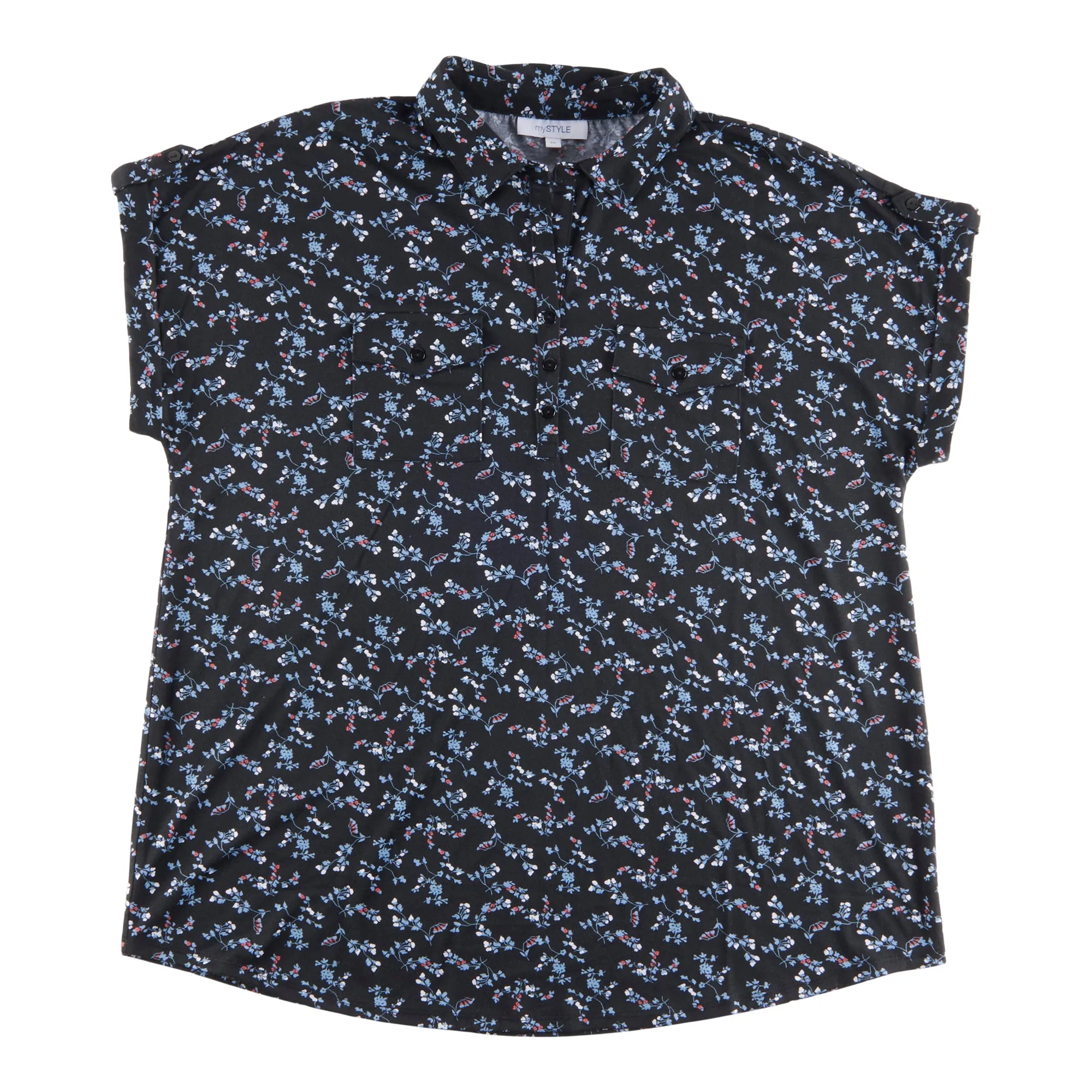 mySTYLE Women's Plus Street Smart Front Button Printed Top sold by Giant Tiger