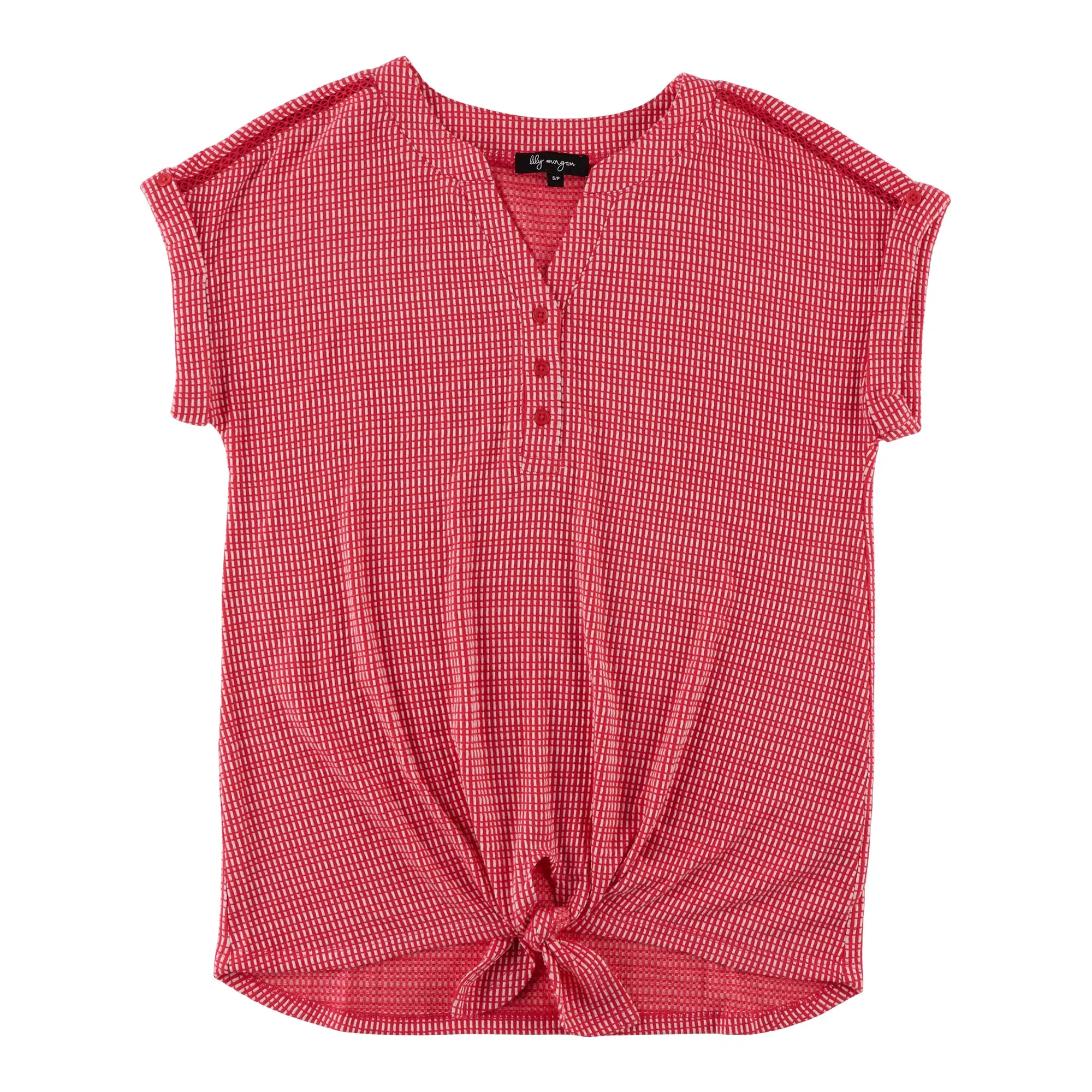 lily morgan Women's V-Neck Tie-Front Blouse sold by Giant Tiger product image thumbnail 4