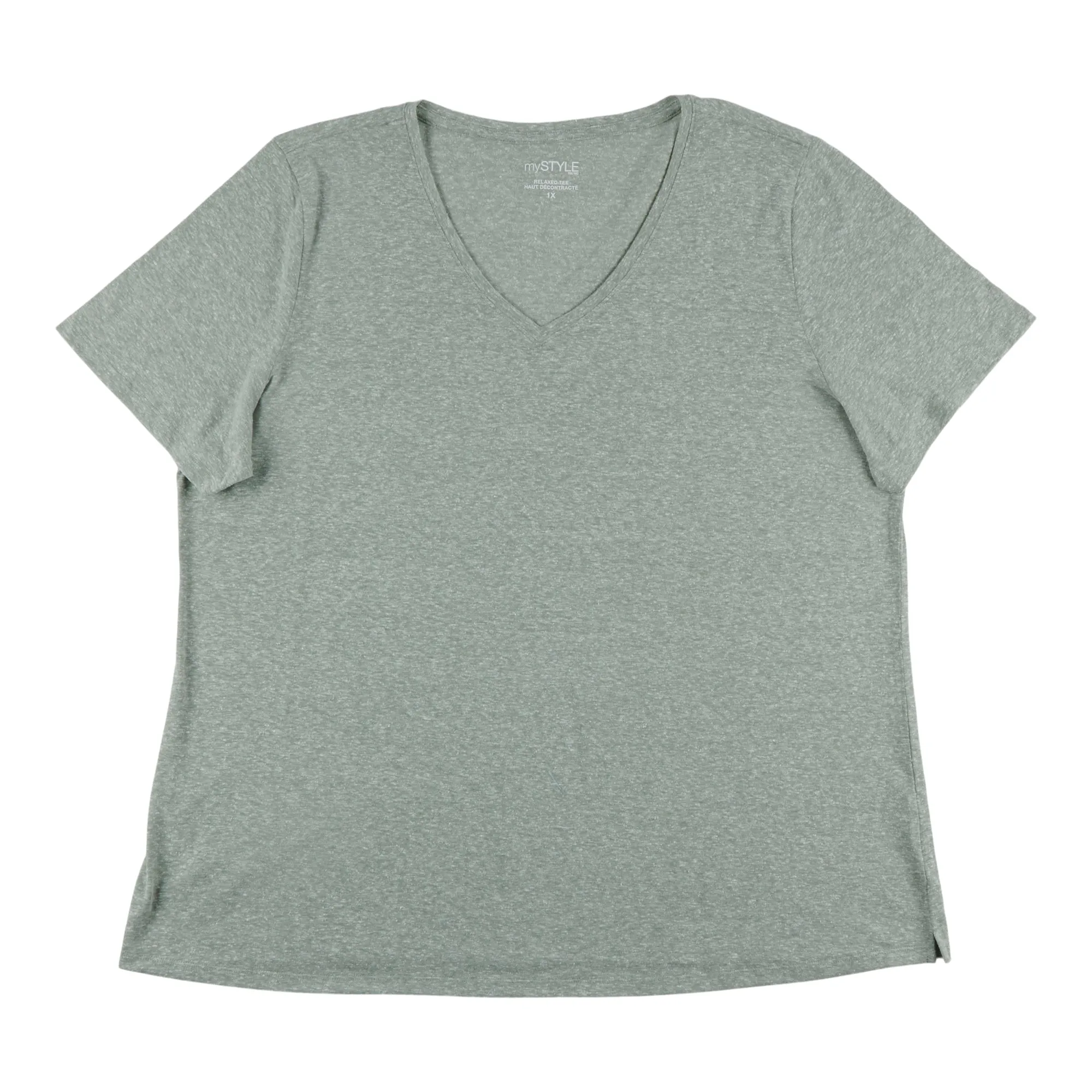 mySTYLE Women's Plus Seasonal Relaxed V-Neck Nubby T-Shirt sold by Giant Tiger product image thumbnail 4
