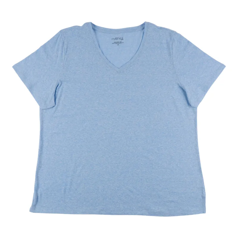 mySTYLE Women's Plus Seasonal Relaxed V-Neck Nubby T-Shirt sold by Giant Tiger