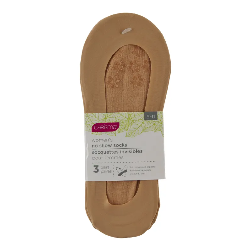 Carisma Women's No Show Socks, 3-Pack sold by Giant Tiger