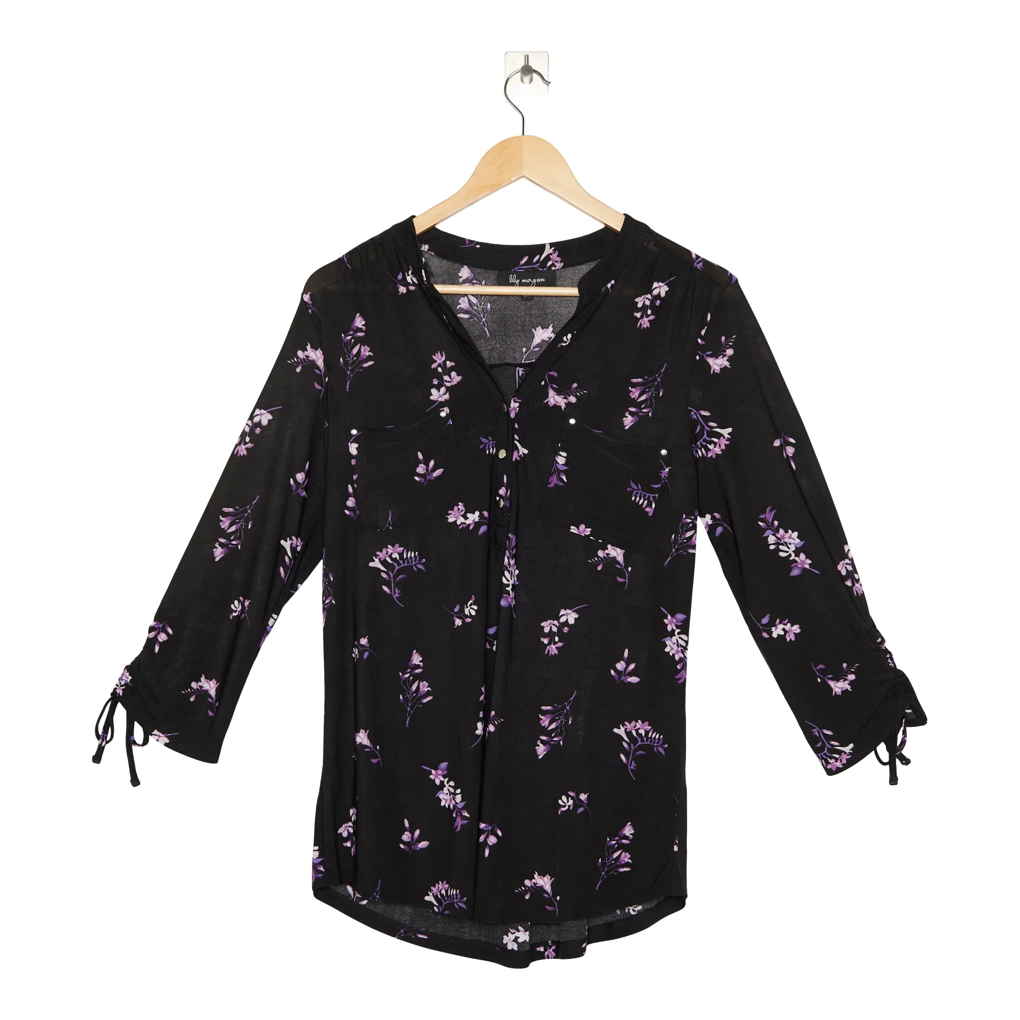 lily morgan Women's Winter Chic Printed Button V-Neck Top sold by Giant Tiger