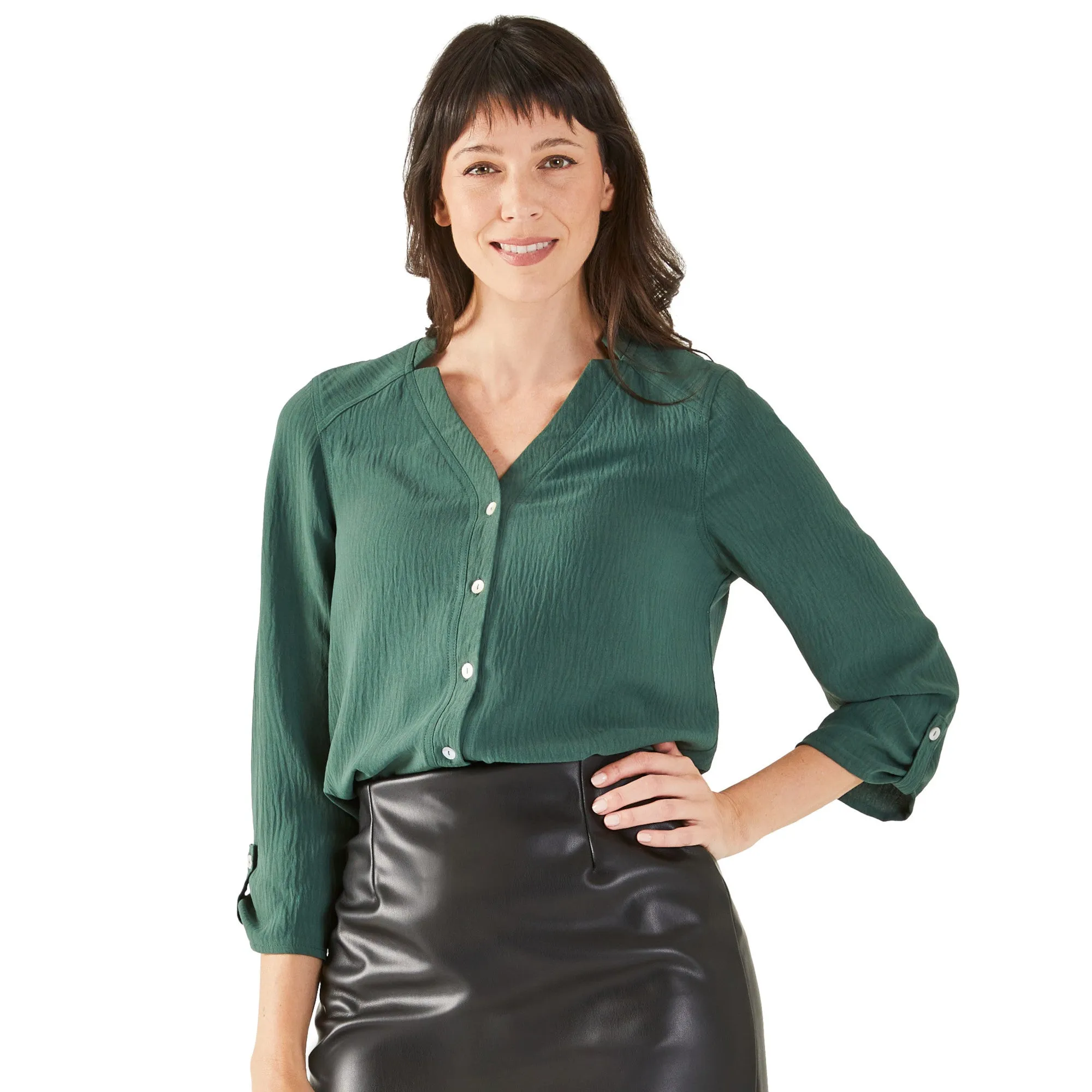 lily morgan Women's Button Front Blouse sold by Giant Tiger product image thumbnail 2