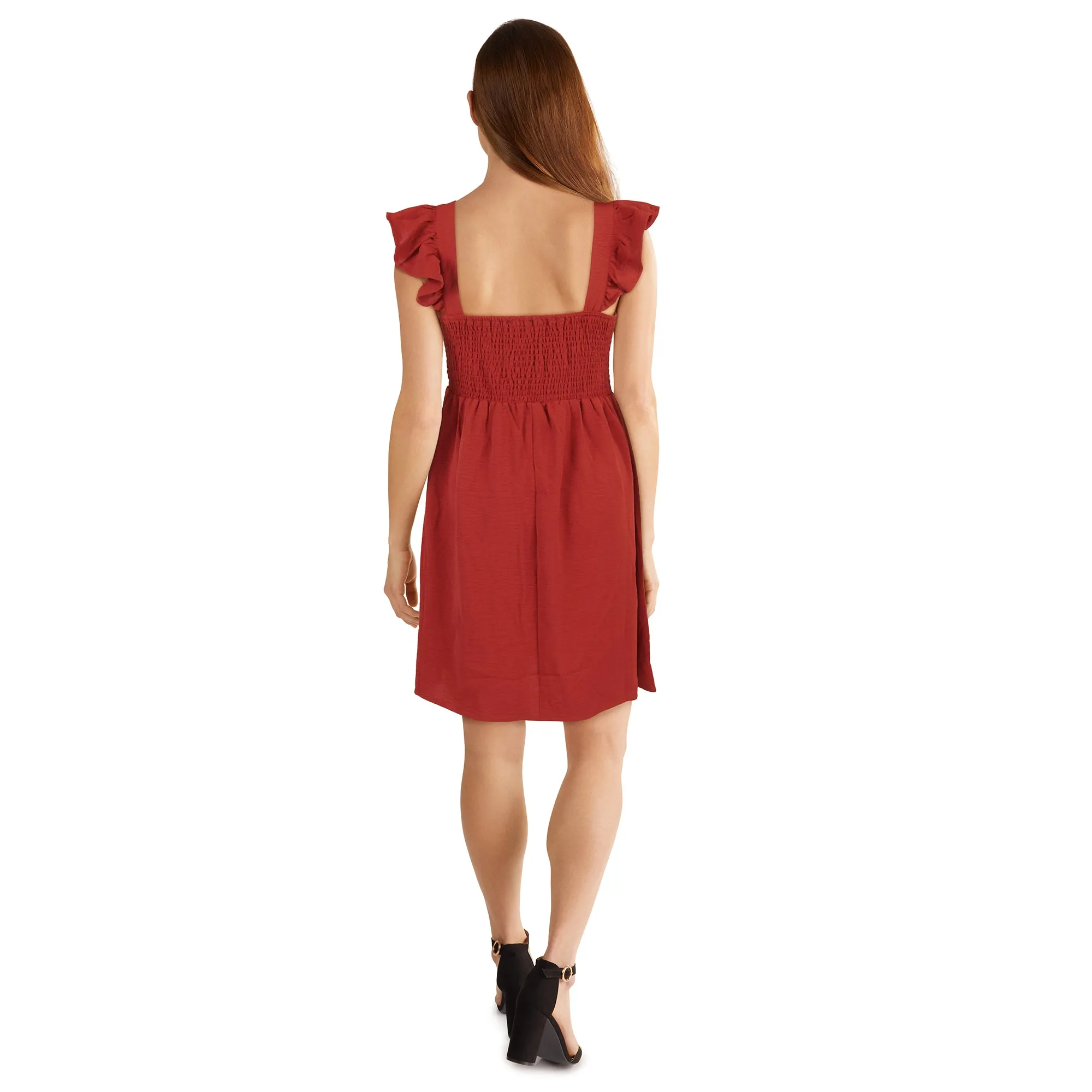 lily morgan Women's Flutter Sleeve Gauze Dress sold by Giant Tiger product image thumbnail 4