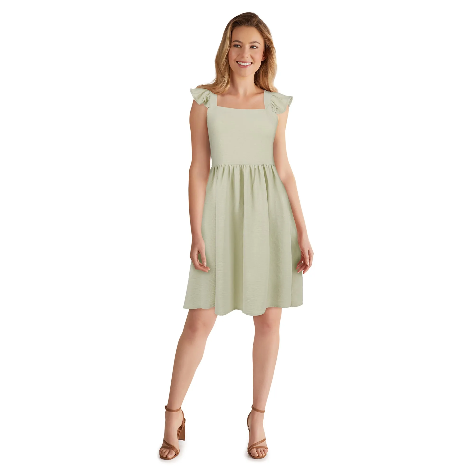 lily morgan Women's Flutter Sleeve Gauze Dress sold by Giant Tiger product image thumbnail 5