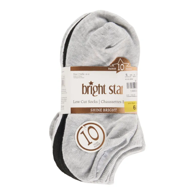 Bright Star Women's Grey Ankle Socks, 10-Pack sold by Giant Tiger