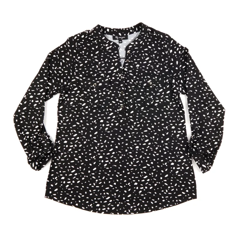 lily morgan Women's Modern Chic Long Sleeve Printed Top with Pockets sold by Giant Tiger