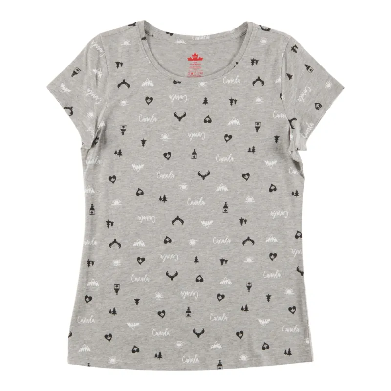Canada Eh! Women's Seasonal All-Over Print Canada T-Shirt sold by Giant Tiger