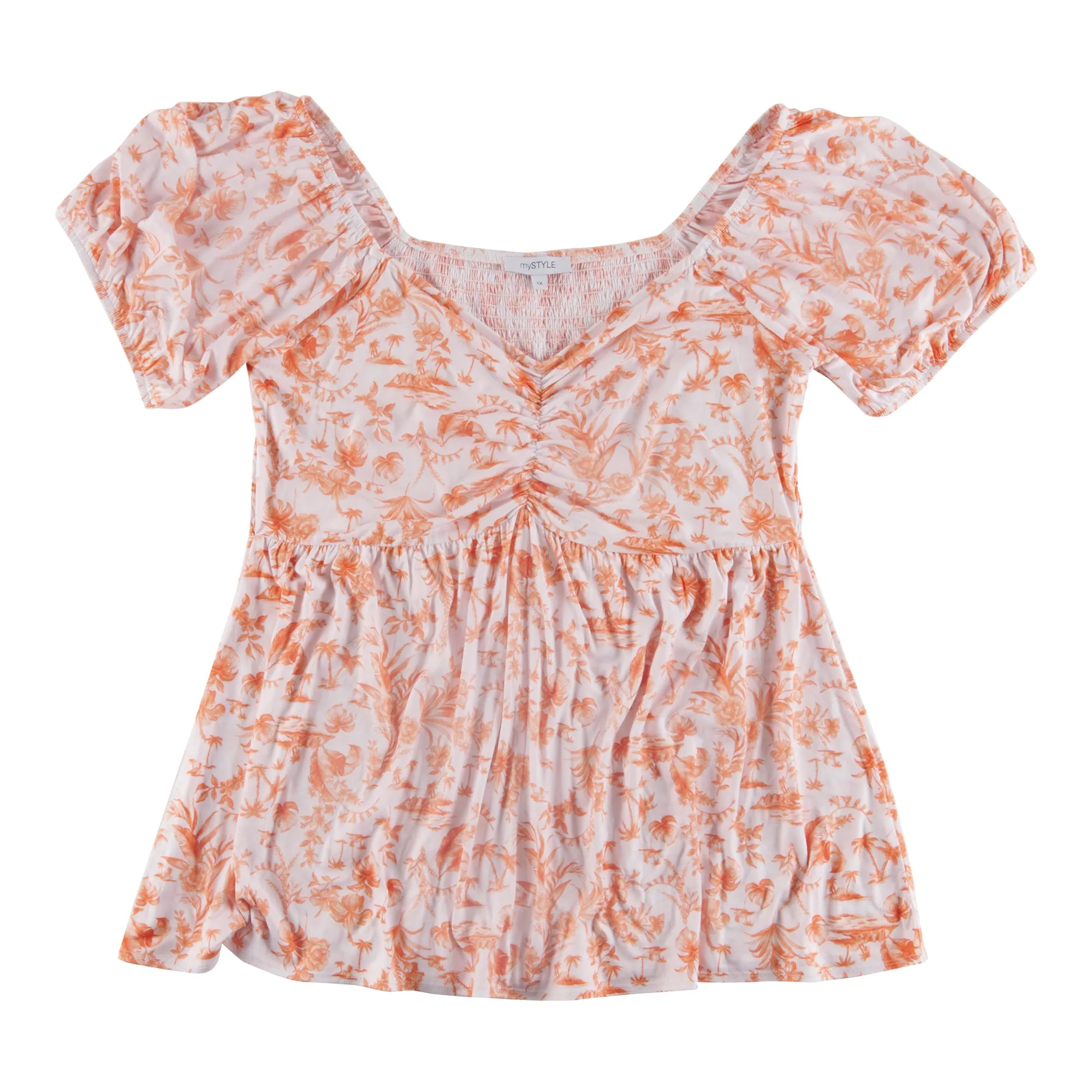 mySTYLE Women's Plus Summer Sizzle Printed Smocked Top sold by Giant Tiger product image thumbnail 3