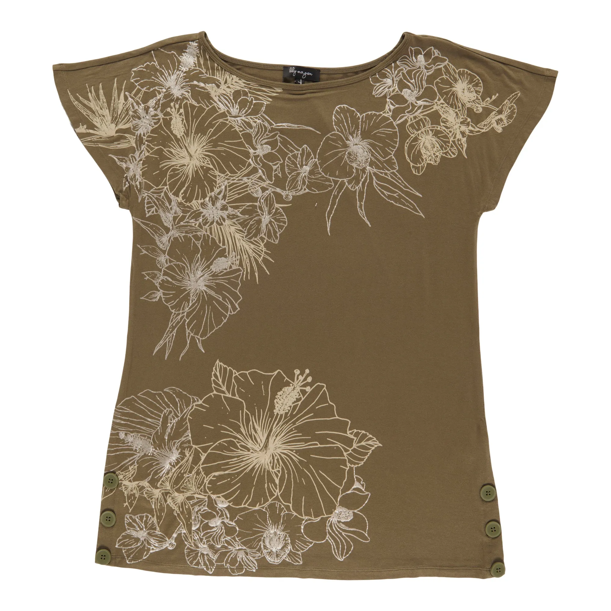 lily morgan Women's Flutter Sleeve Side Button Blouse sold by Giant Tiger