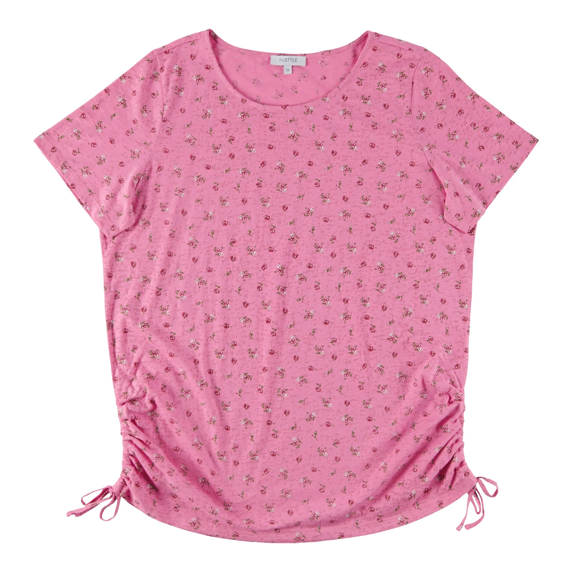 mySTYLE Women's Plus Seaside Burn Out T-Shirt with Ruched Sides sold by Giant Tiger product image thumbnail 2