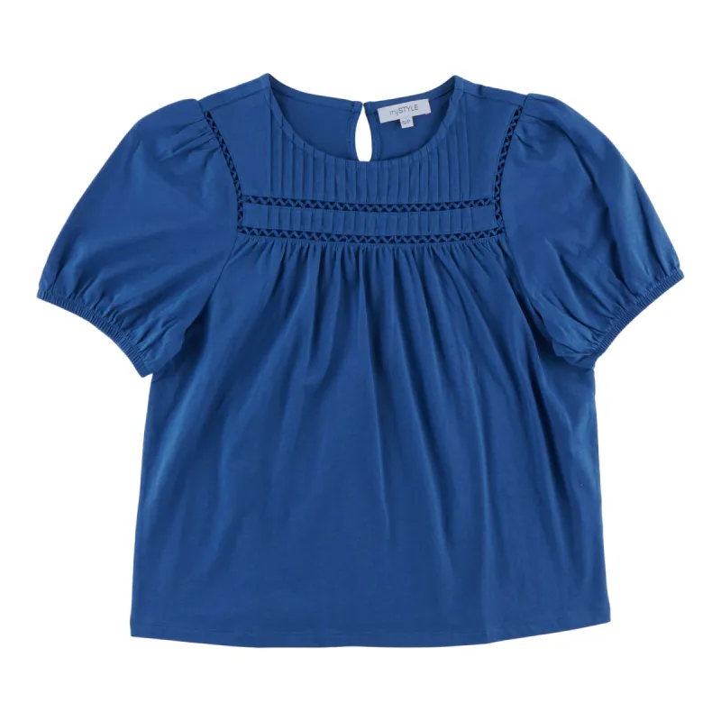 mySTYLE Women's Round Neck Pintuck Blouse sold by Giant Tiger