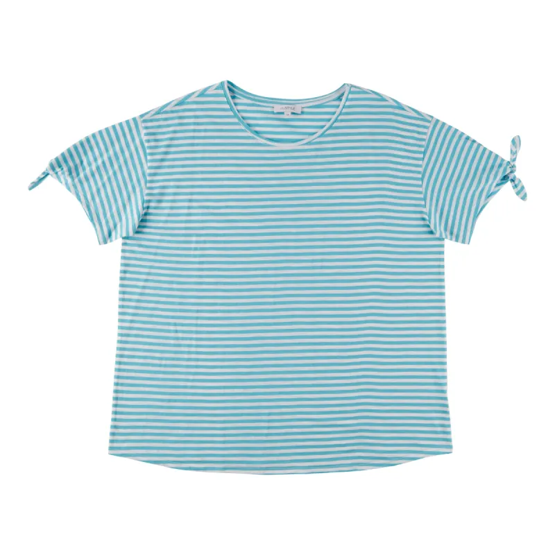 mySTYLE Women's Plus Seaside Tie Sleeve T-Shirt sold by Giant Tiger