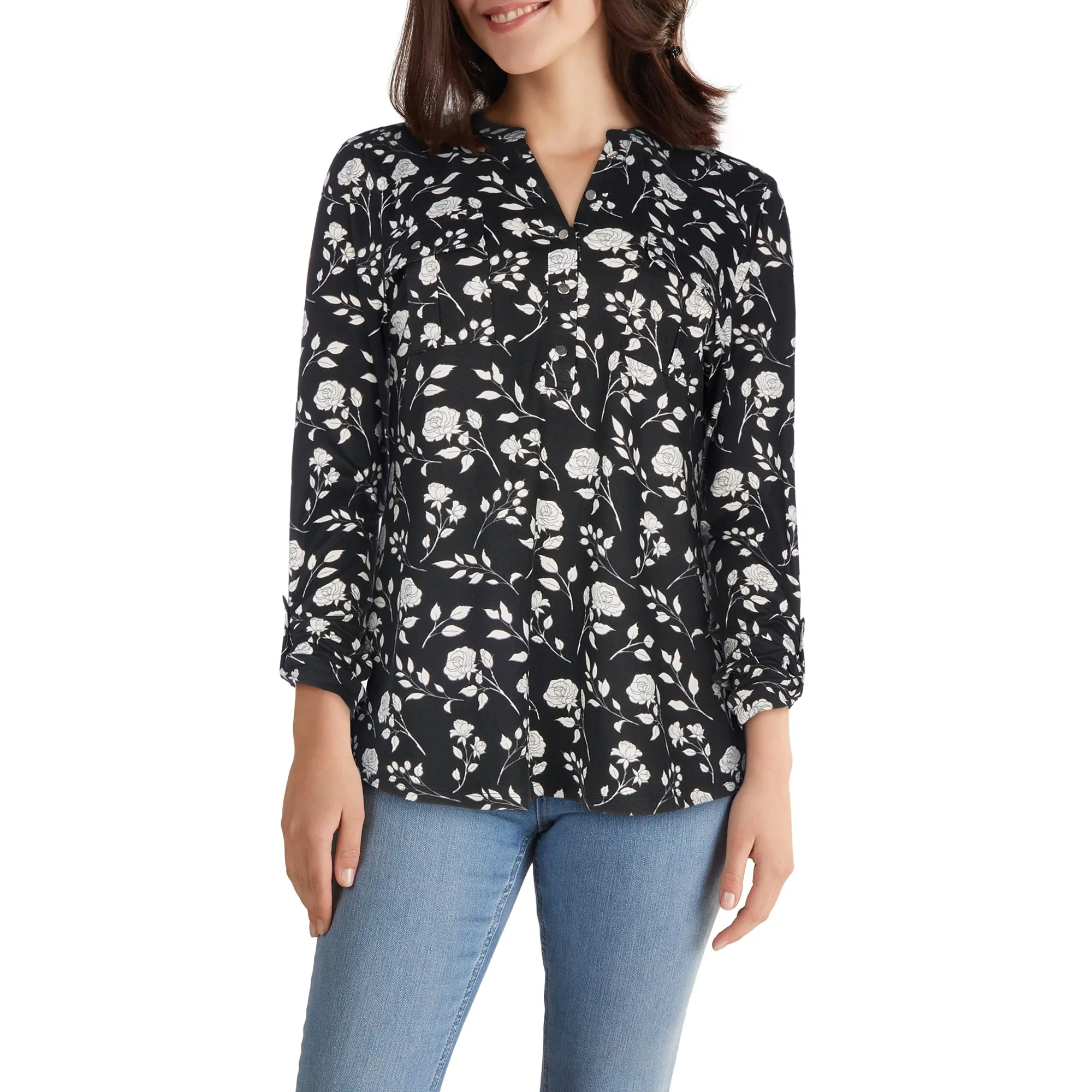 lily morgan Women's V-Neck Long Sleeve Blouse sold by Giant Tiger