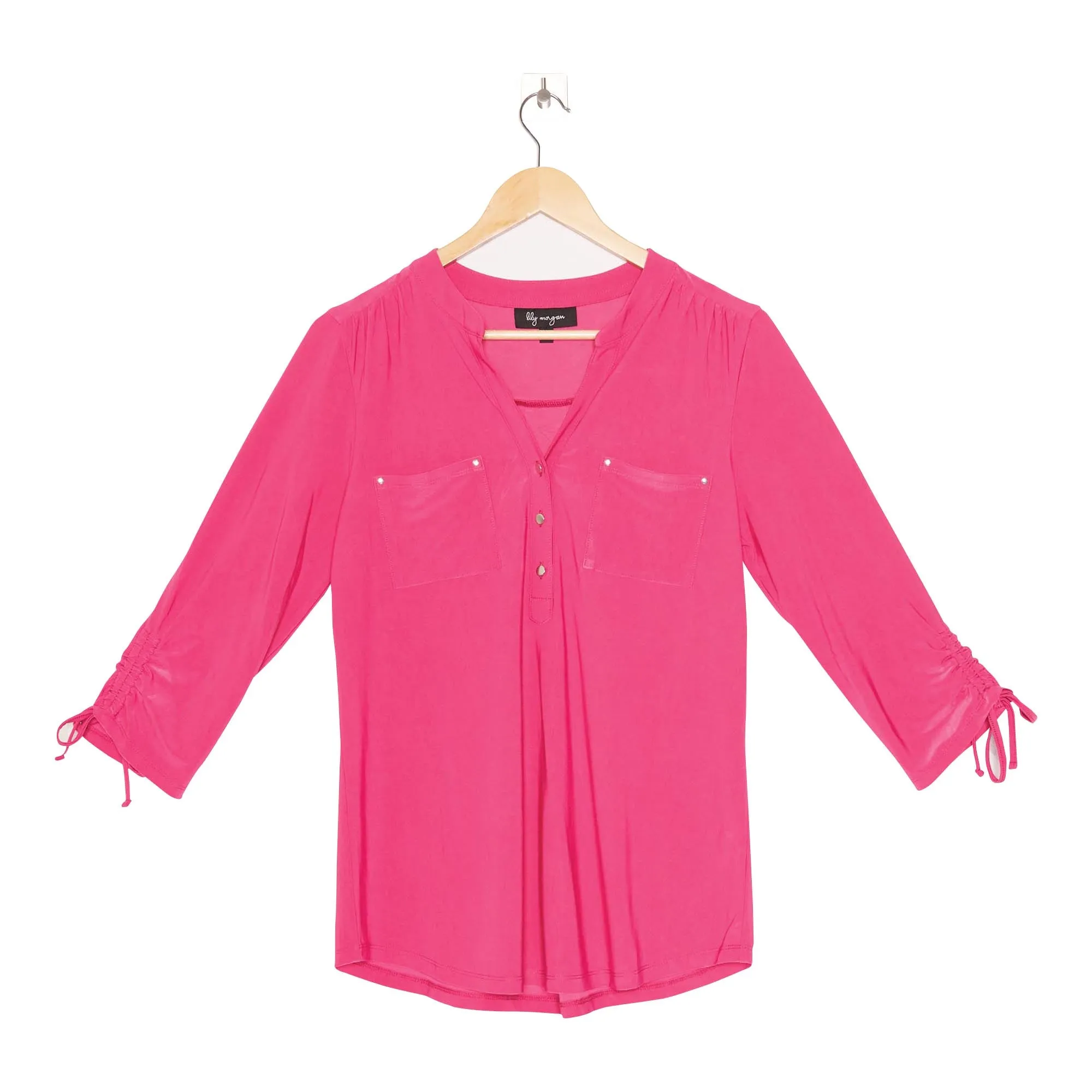 lily morgan Women's Winter Chic Solid Button V-Neck Top sold by Giant Tiger product image thumbnail 2