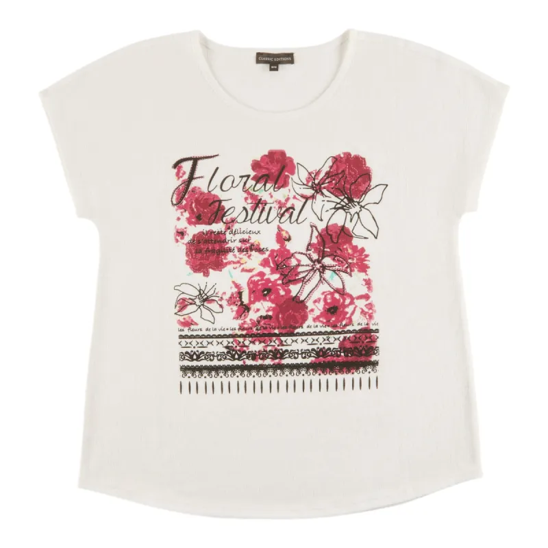 Classic Editions Women's Summer Look Crinkle Top with Front Print sold by Giant Tiger