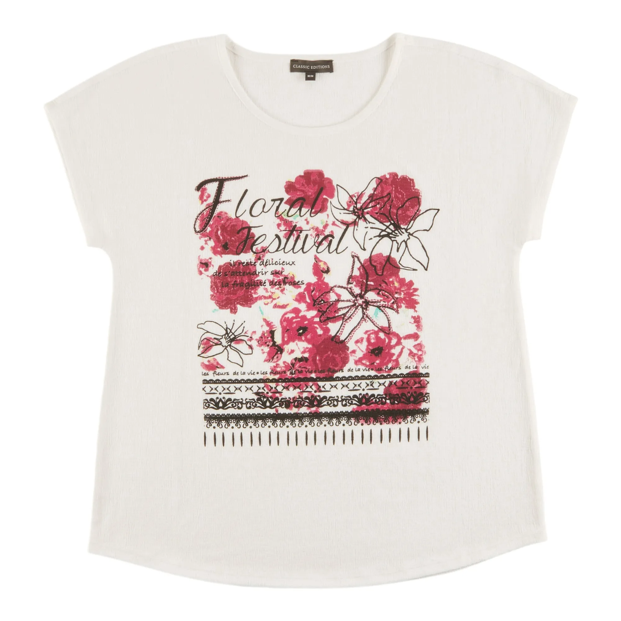 Classic Editions Women's Summer Look Crinkle Top with Front Print sold by Giant Tiger