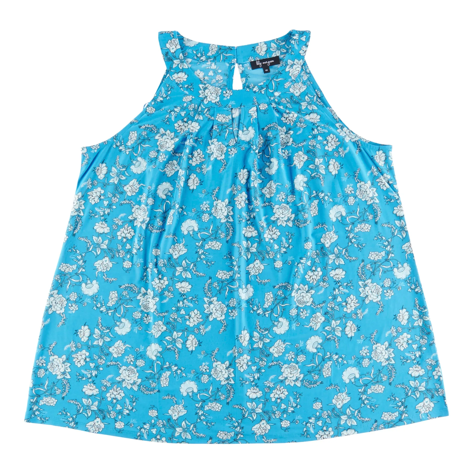 lily morgan Women's Plus Ocean Blues Halter Printed Tank sold by Giant Tiger