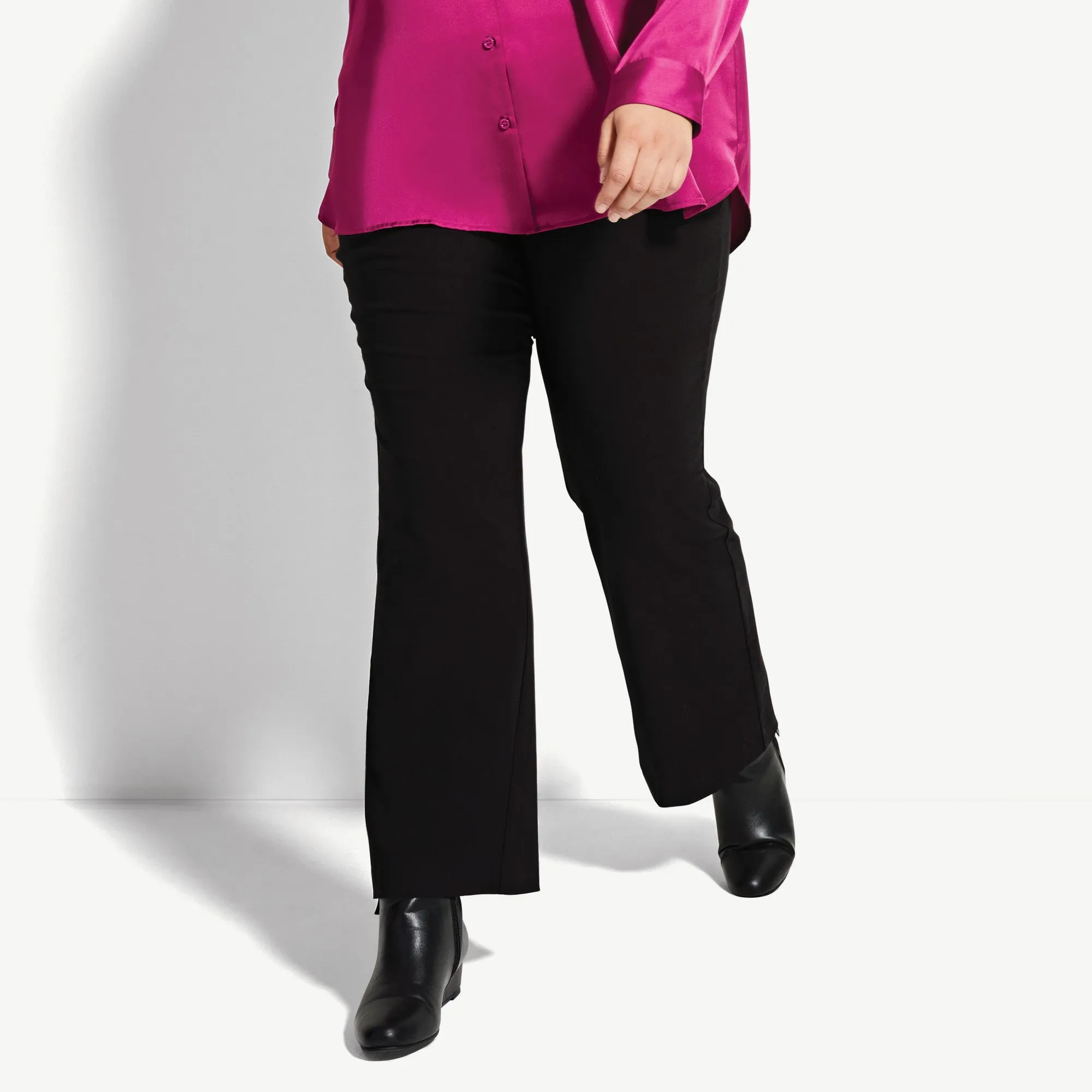 lily morgan Women's Plus Trendsetters Solid Woven Bootcut Pants sold by Giant Tiger