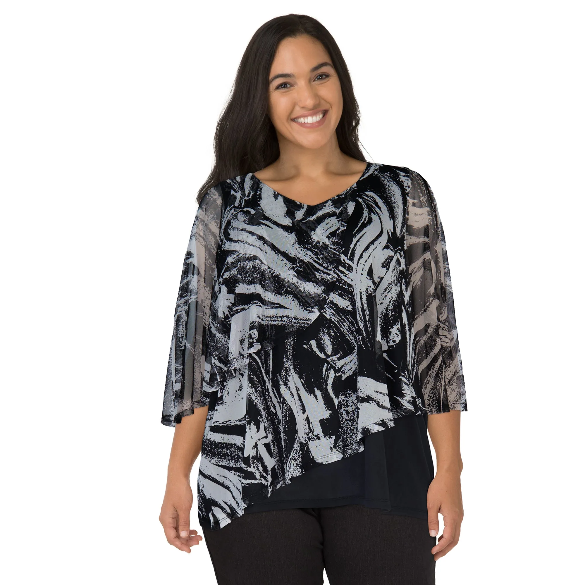 lily morgan Women's Plus Round Neck Two-Fer Blouse sold by Giant Tiger product image thumbnail 2
