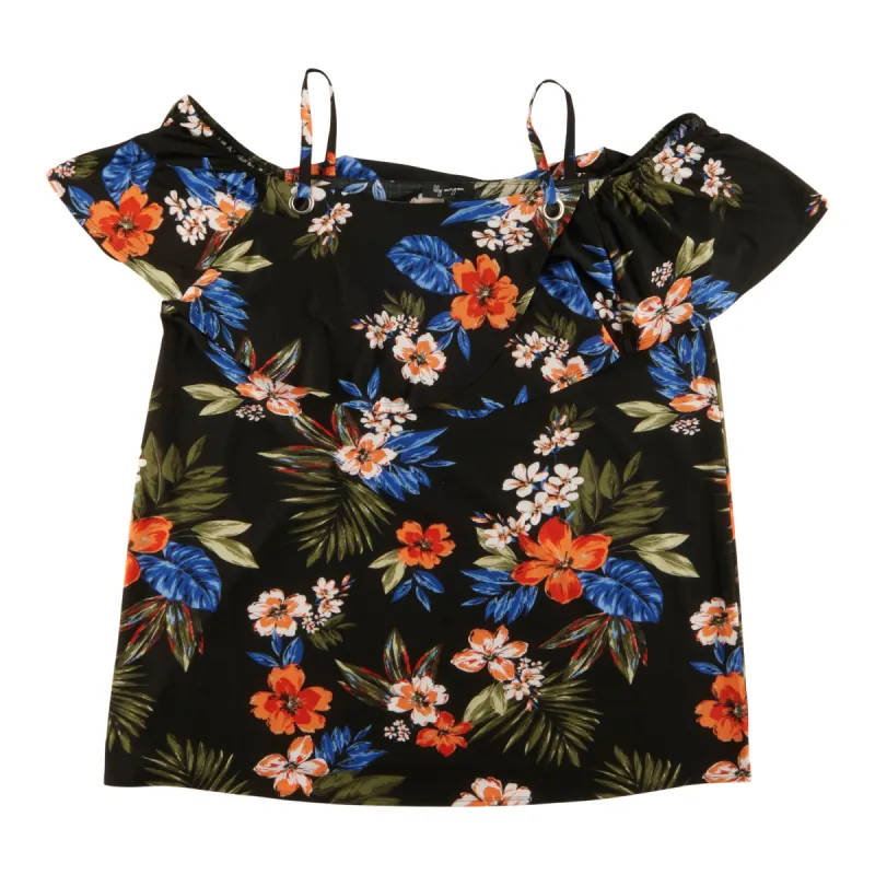 lily morgan Women's Plus Tropical Off The Shoulder Printed Top sold by Giant Tiger