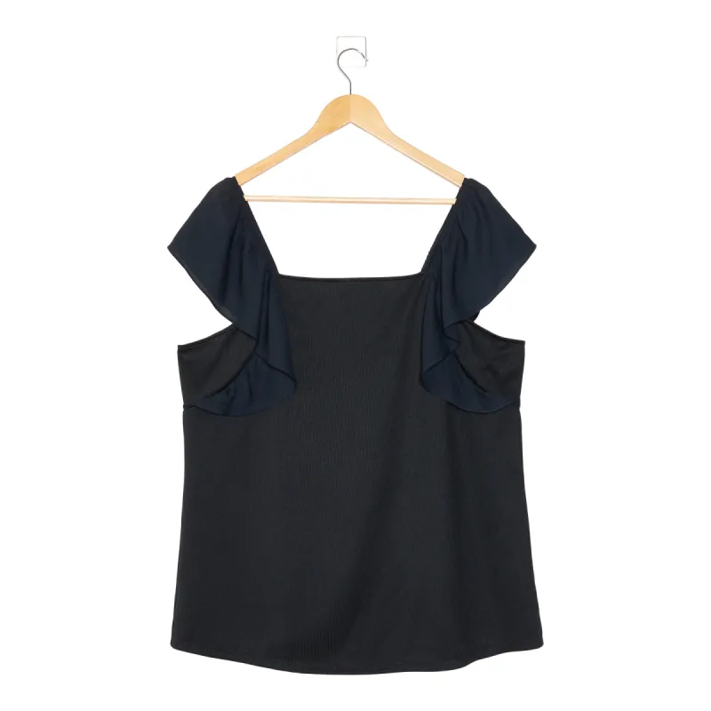 lily morgan Women's Plus Ruffle Sleeve Top sold by Giant Tiger