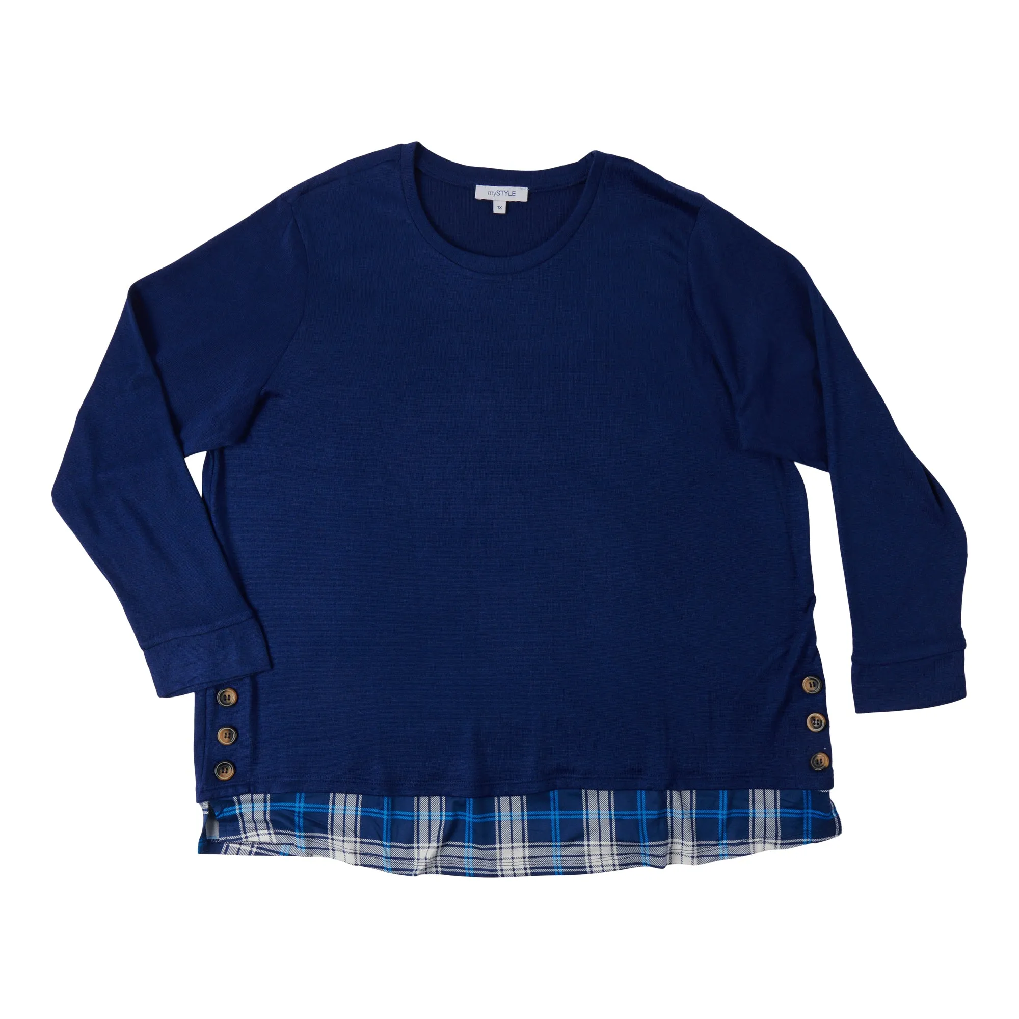 mySTYLE Women's Plus Long Sleeve Fooler Top sold by Giant Tiger product image thumbnail 2