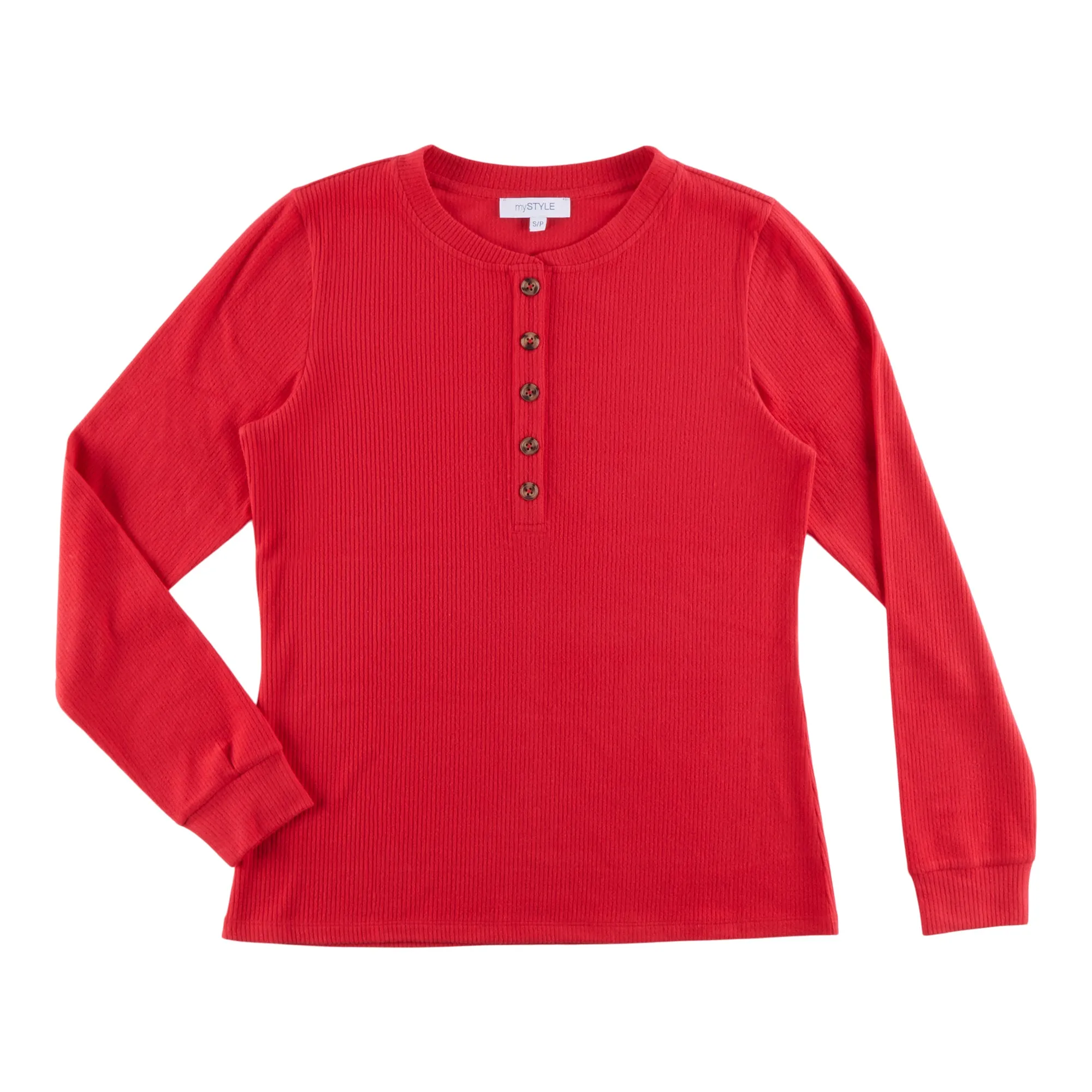 mySTYLE Women's Brushed Ribbed Henley sold by Giant Tiger product image thumbnail 3