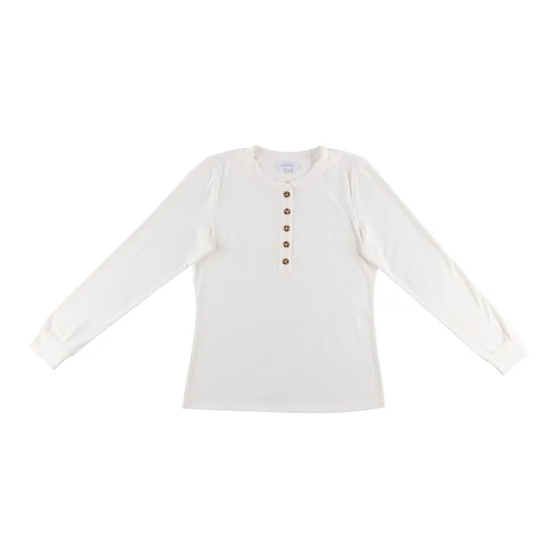 mySTYLE Women's Brushed Ribbed Henley sold by Giant Tiger