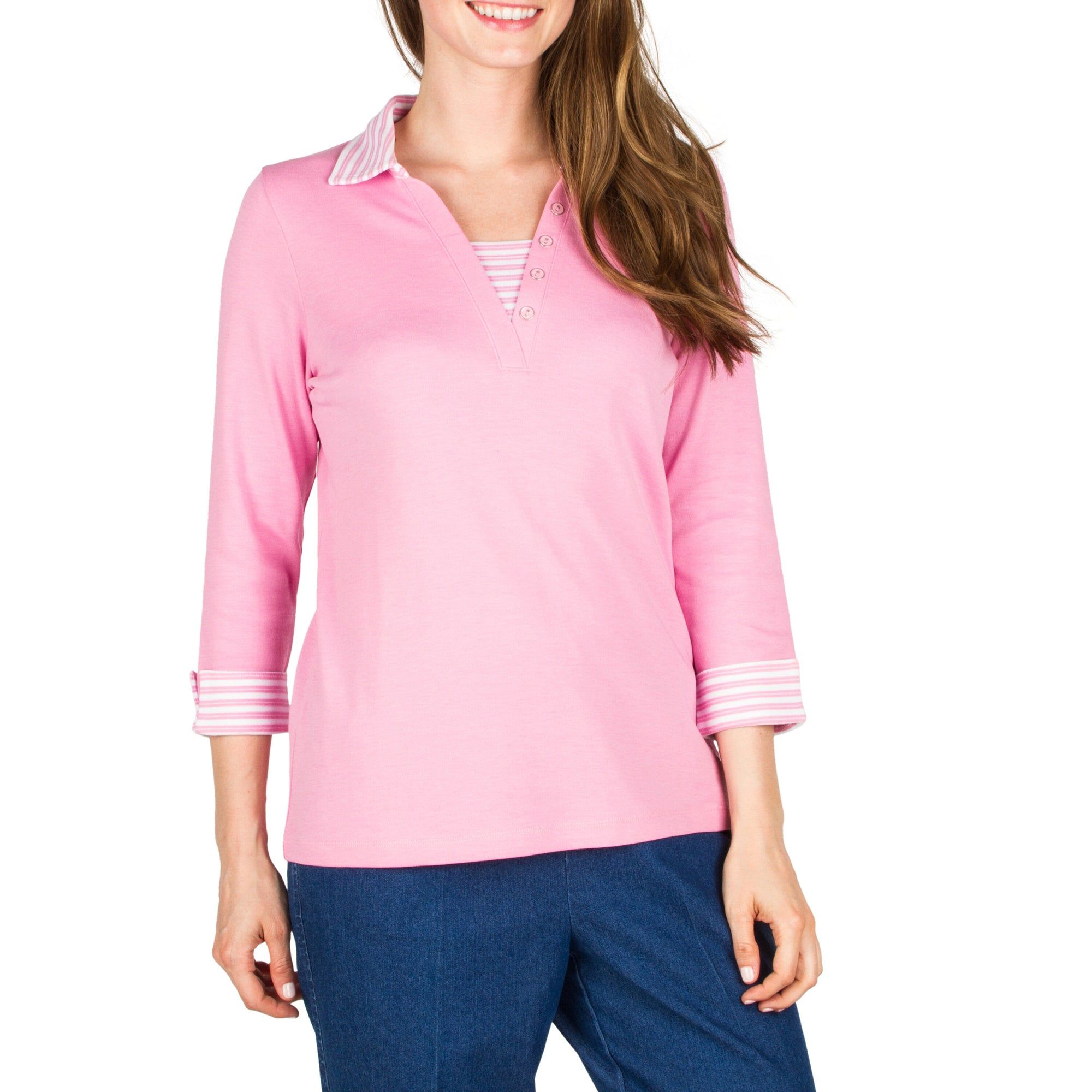 Classic Editions Women's Striped 2-Fer Top - S-XXL sold by Giant Tiger