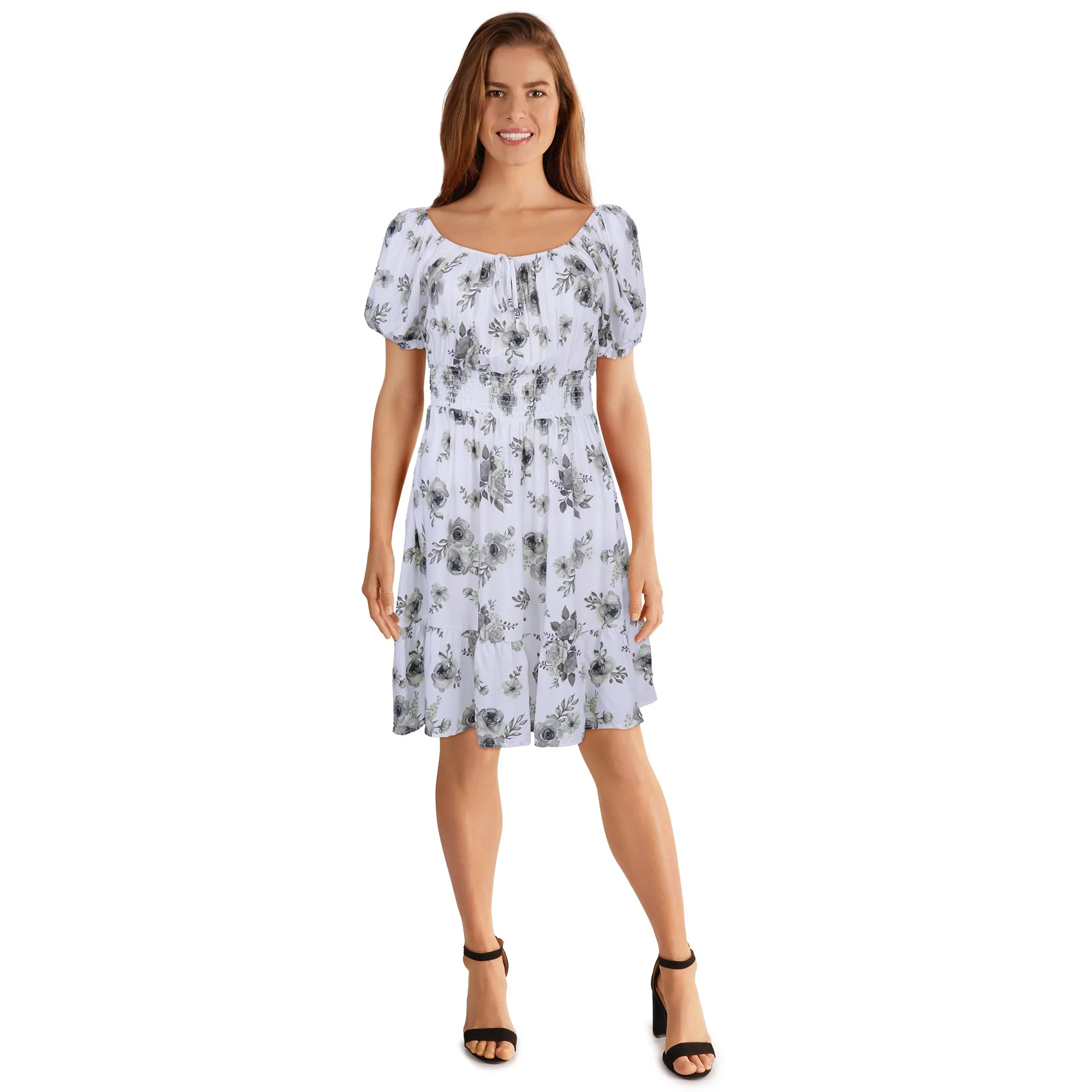 lily morgan Women's Puff Sleeve Short Dress sold by Giant Tiger product image thumbnail 4