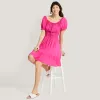lily morgan Women's Puff Sleeve Short Dress sold by Giant Tiger