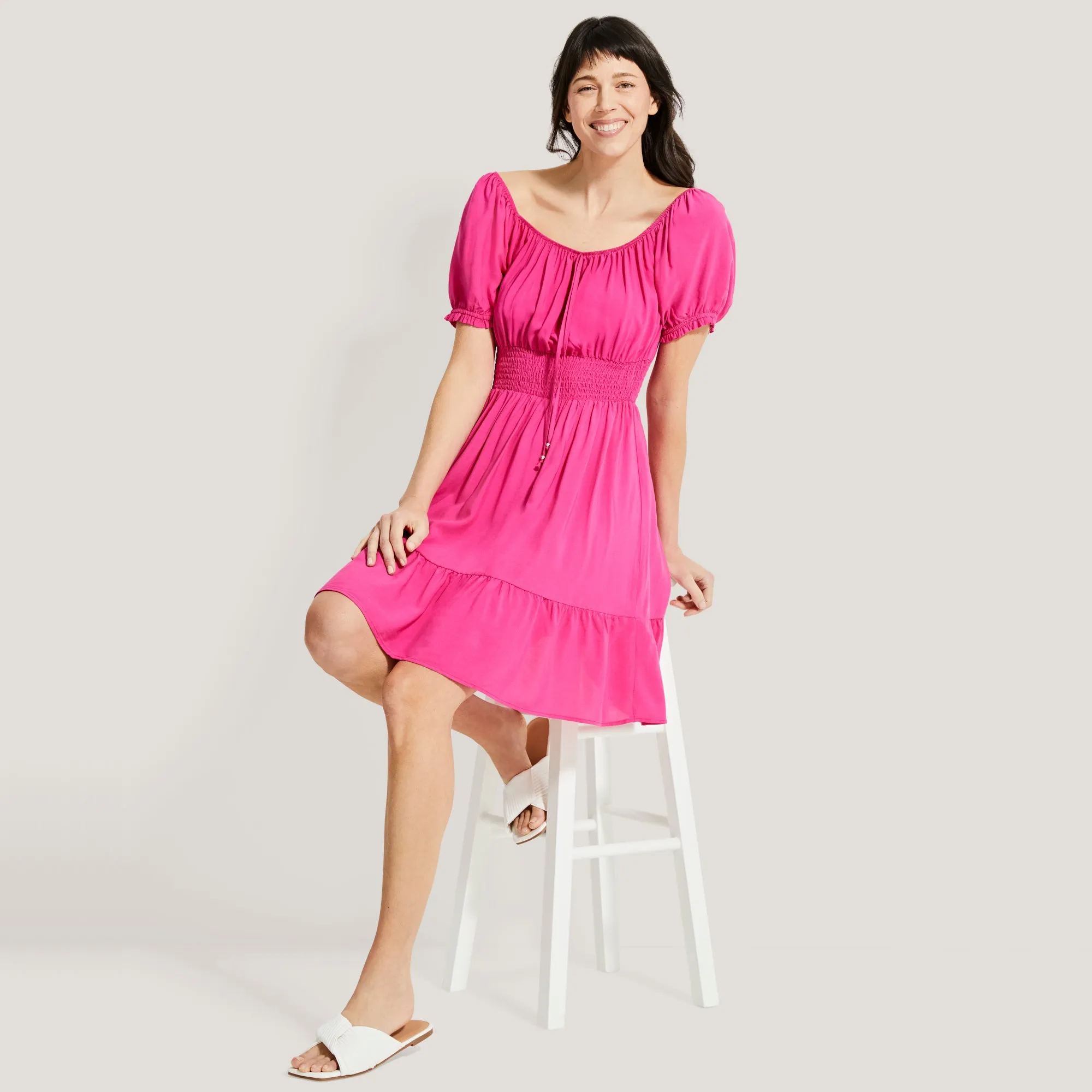 lily morgan Women's Puff Sleeve Short Dress sold by Giant Tiger product image thumbnail 2