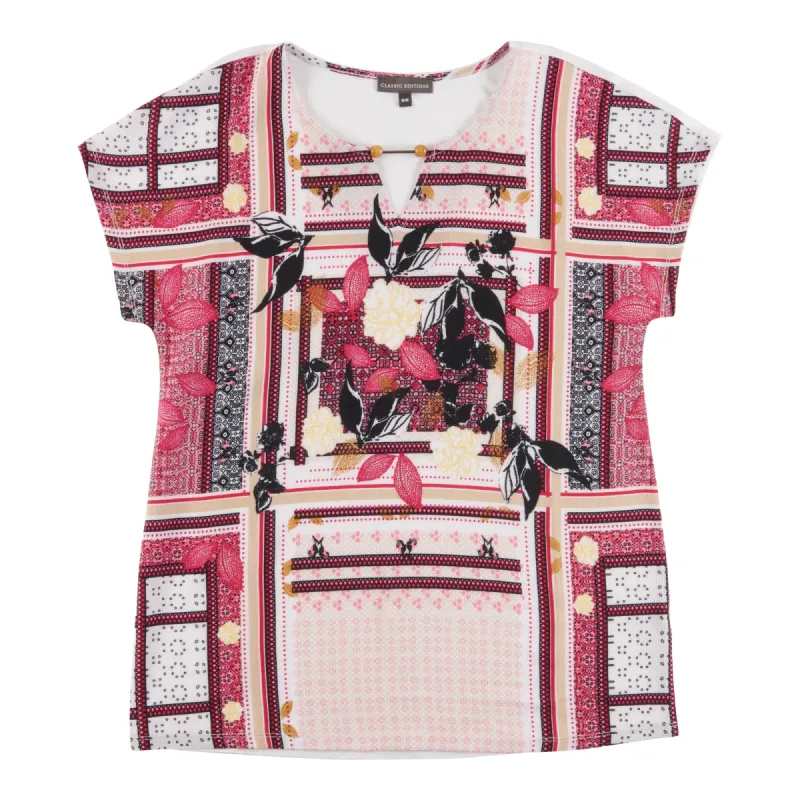 Classic Editions Women's Drop Shoulder All-Over Print Top made by Giant Tiger