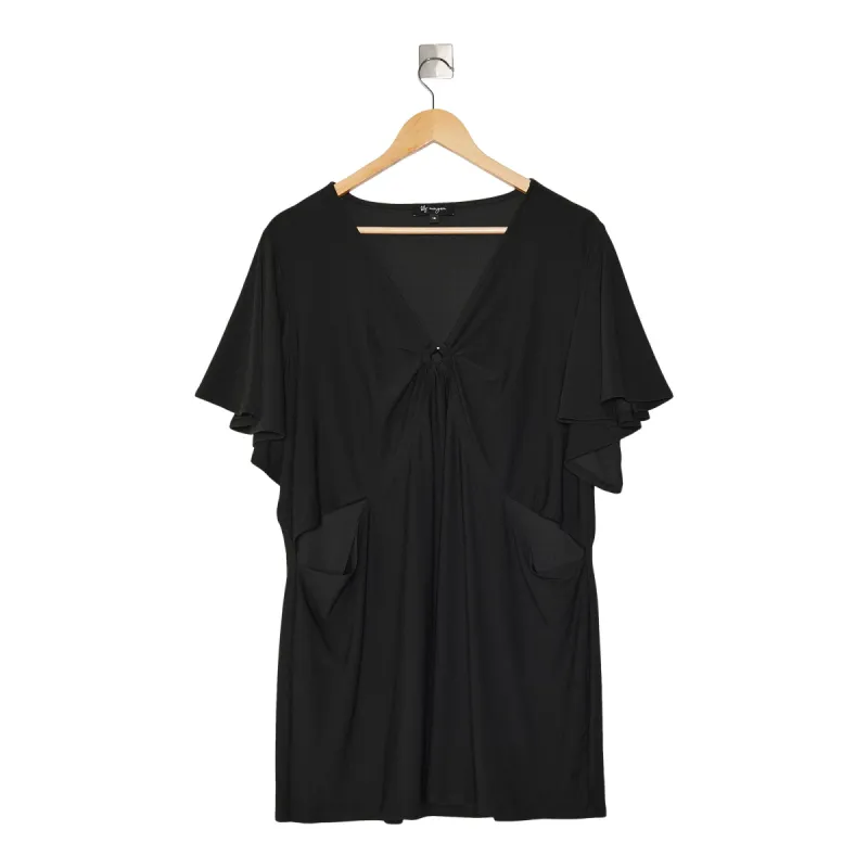 lily morgan Women's Plus Flutter Sleeve Ring Top sold by Giant Tiger