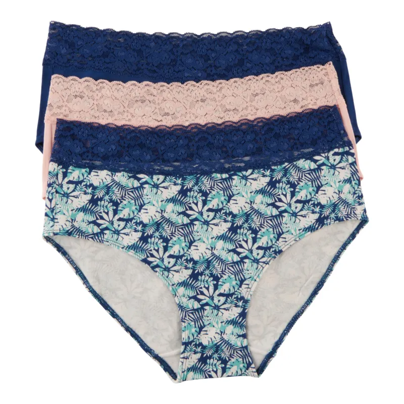 Carisma Women's Cotton Lace Brief Underwear, 3-Pack sold by Giant Tiger