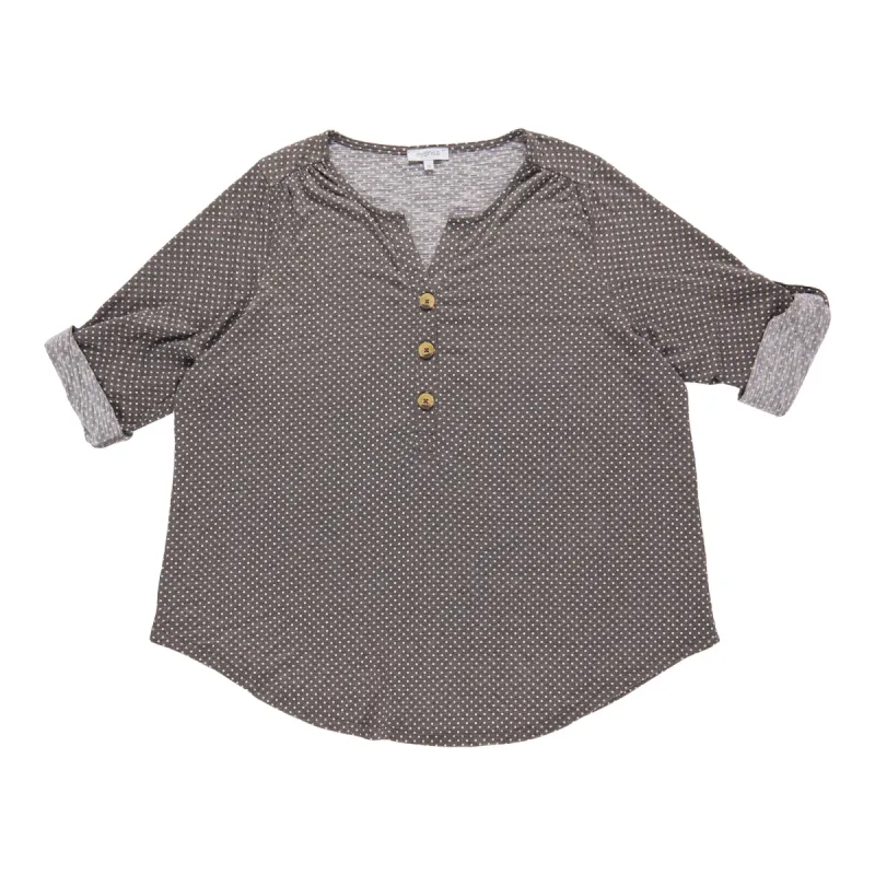mySTYLE Women's Plus Printed Long Sleeve V-Neck Blouse sold by Giant Tiger